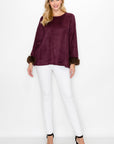 Anabelle Suede Top with Faux Fur