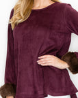 Anabelle Suede Top with Faux Fur