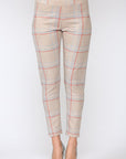 Annelise Stretch Suede Pant - Plaid