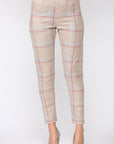 Annelise Stretch Suede Pant - Plaid