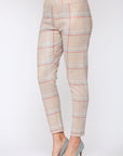 Annelise Stretch Suede Pant - Plaid