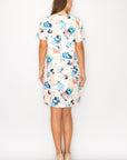 Audrey Stretch Faux Suede Dress - Multi Flower Print