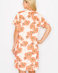 Audrey Stretch Suede Dress - Poppy Flower Print