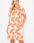 Audrey Stretch Suede Dress - Poppy Flower Print