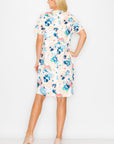 Audrey Stretch Faux Suede Dress - Multi Flower Print