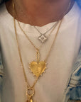 Clip Hanging Initial Heart Necklace