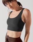 POPFLEX Full Size Adventure Scoop Bra (Ribbed) - Charcoal