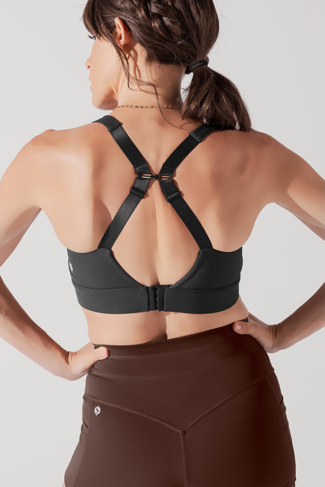 POPFLEX Full Size Adventure Scoop Bra (Ribbed) - Charcoal