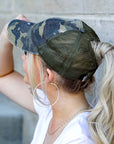 Distressed Messy Bun Caps | Adjustable