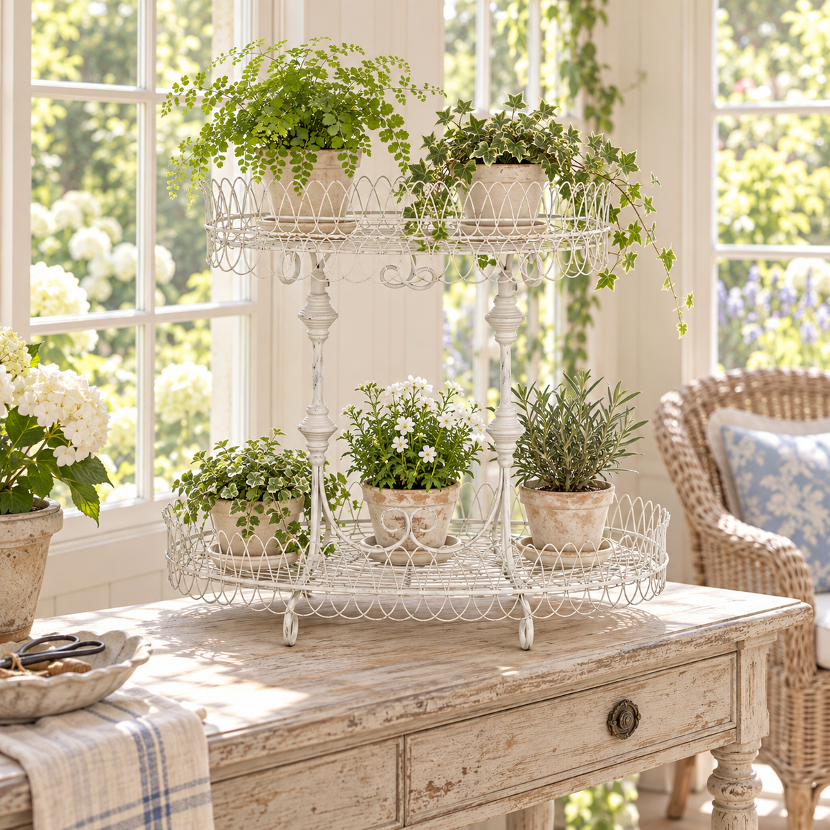 Park Hill French Wire Display Stand – Antiqued White