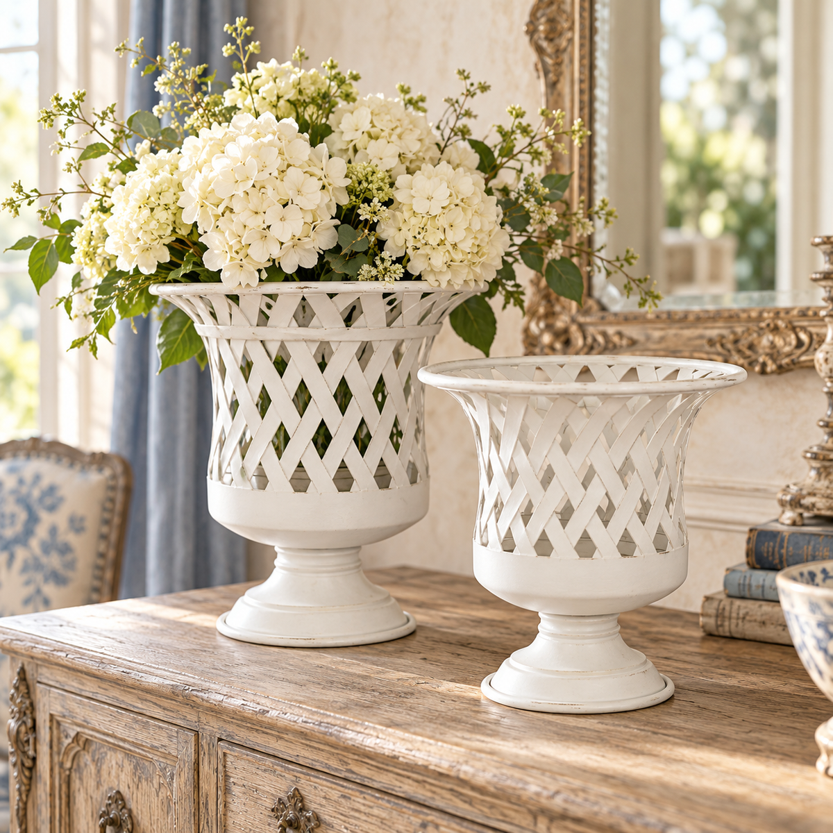 Park Hill Woven Metal Classic Urns,  Set of 2