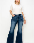 Artemis Vintage Mia Plus-Size Mid-Rise Super Flare Jeans – Dark Wash