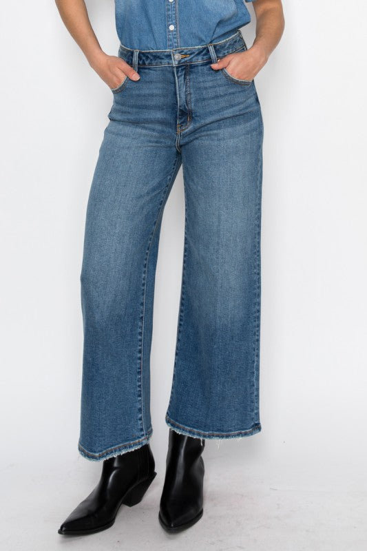 Artemis Vintage Ultra High Rise Crop Wide Leg Jeans