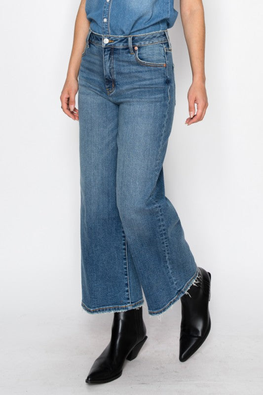 Artemis Vintage Ultra High Rise Crop Wide Leg Jeans