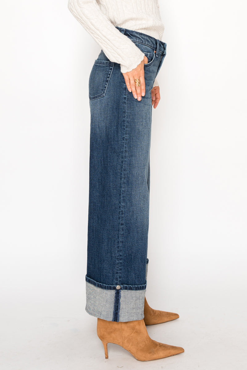 Artemis Vintage High Rise Tummy Control Cuffed Wide Leg Jeans