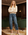 High Rise Barrel Jeans | Medium Stone Wash
