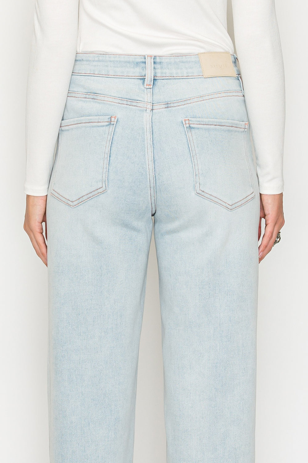 Artemis Vintage Tummy Control High Rise Modal Straight Jeans in Light Wash