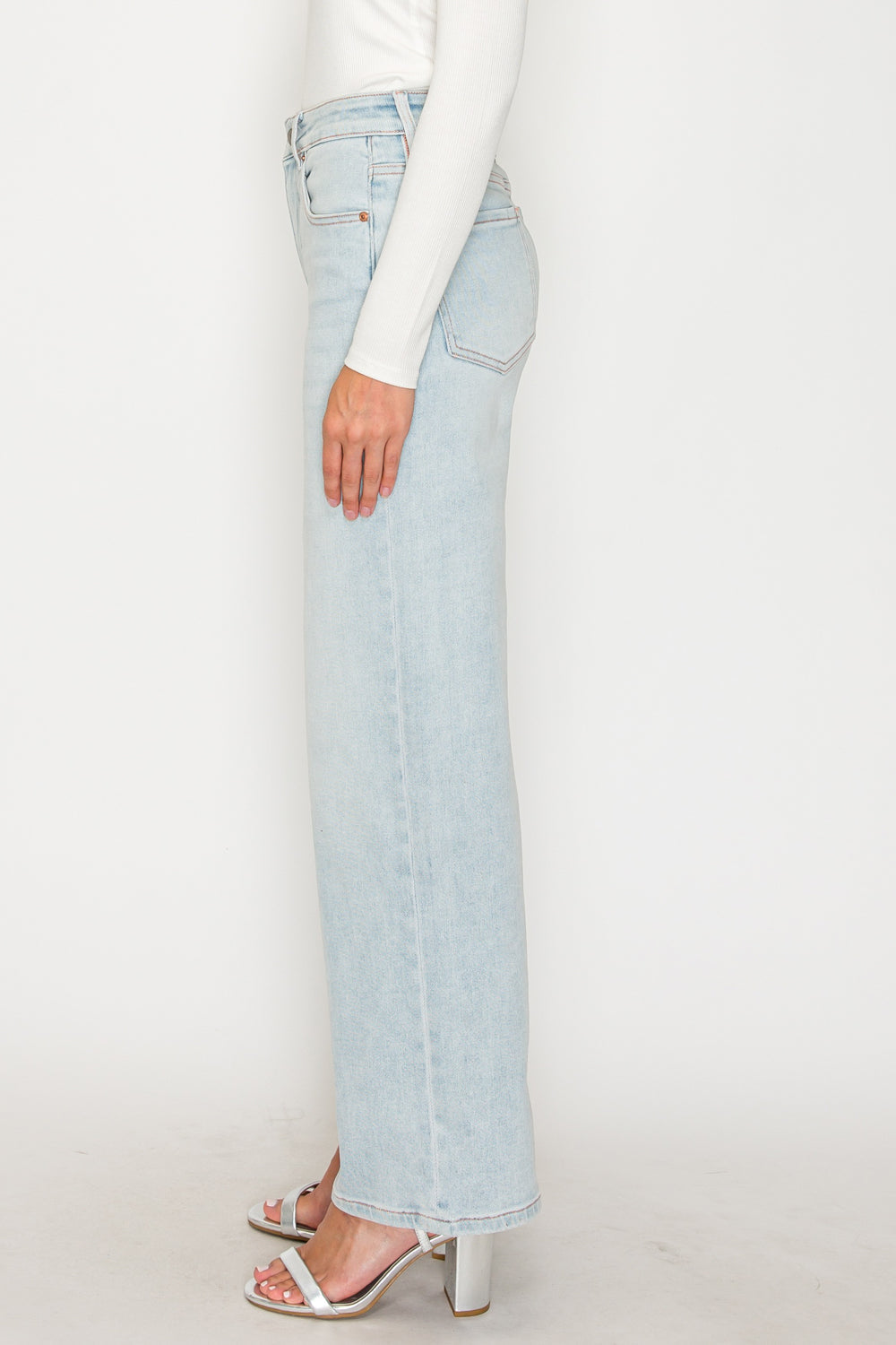 Artemis Vintage Tummy Control High Rise Modal Straight Jeans in Light Wash