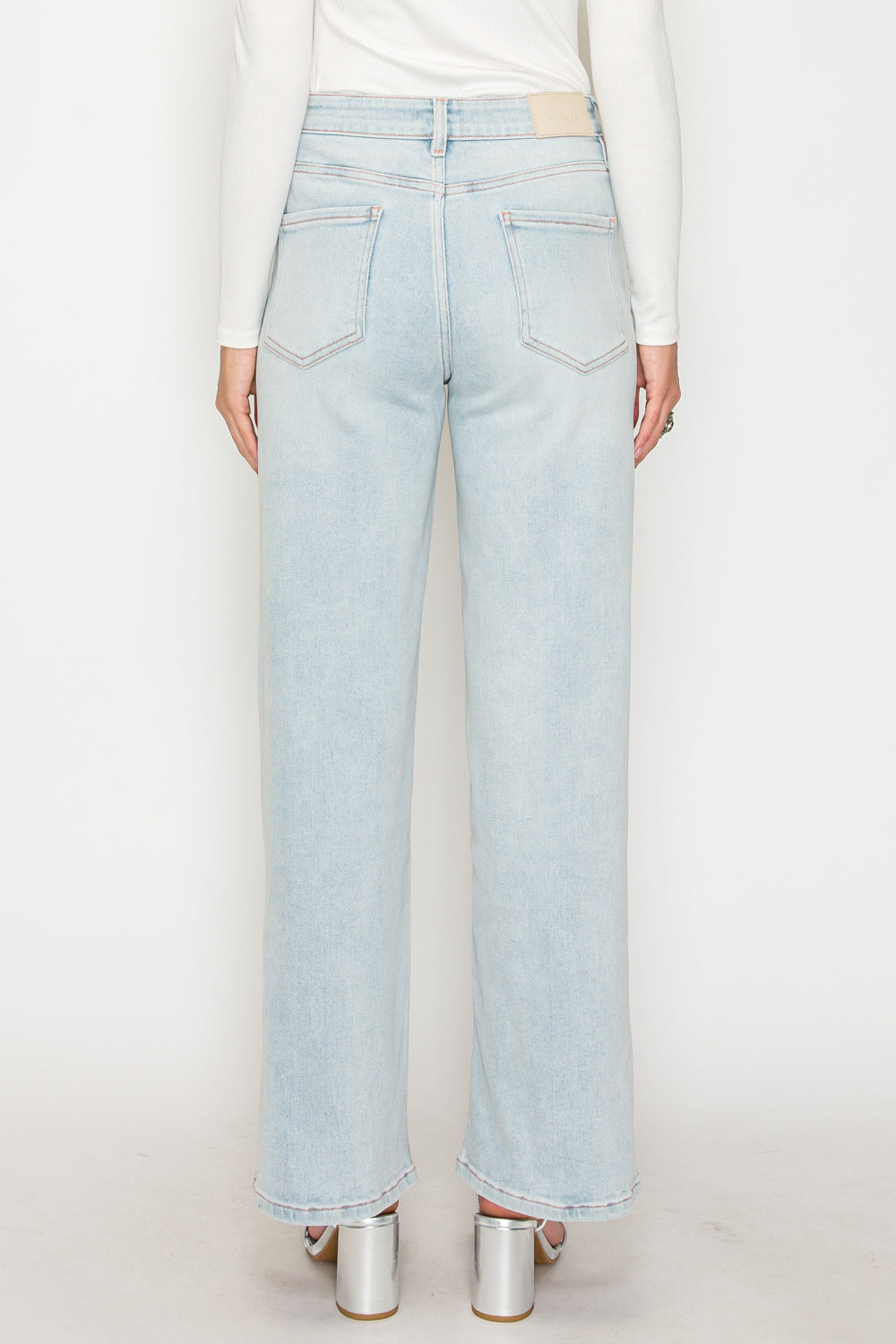 Artemis Vintage Tummy Control High Rise Modal Straight Jeans in Light Wash