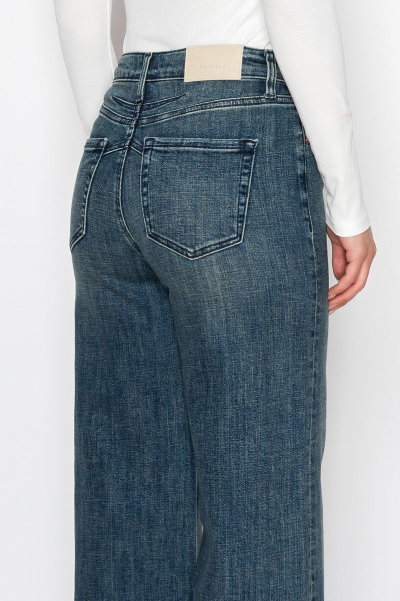 Artemis Vintage Elise Tummy Control High Rise Cuffed Wide Leg Jeans