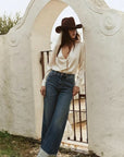 Artemis Vintage Elise Tummy Control High Rise Cuffed Wide Leg Jeans