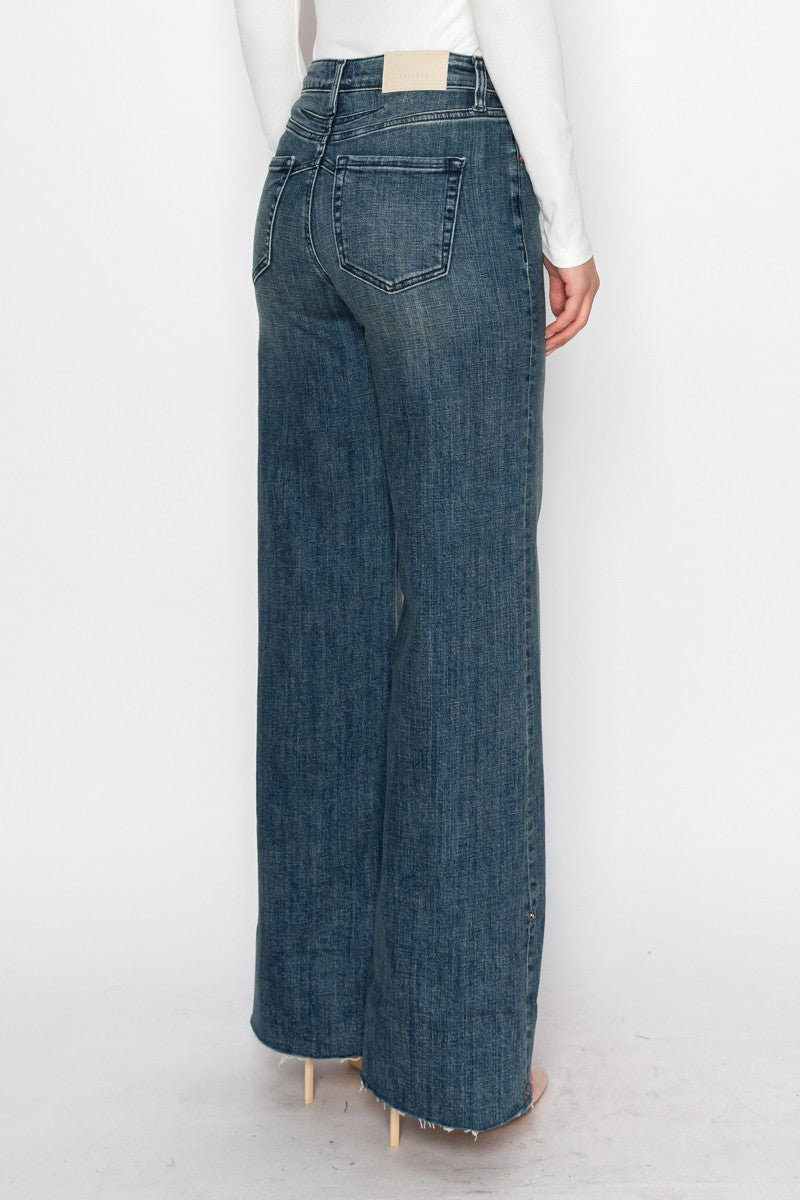 Artemis Vintage Elise Tummy Control High Rise Cuffed Wide Leg Jeans