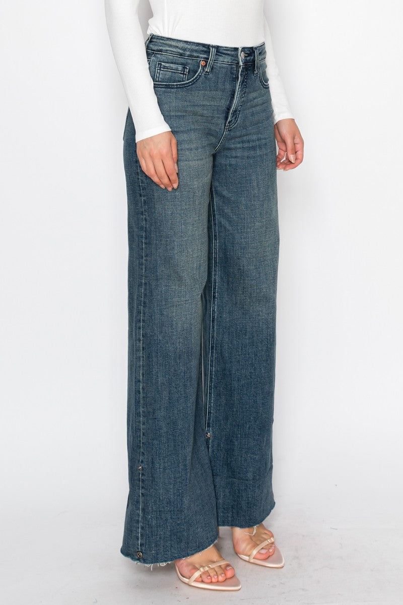 Artemis Vintage Elise Tummy Control High Rise Cuffed Wide Leg Jeans