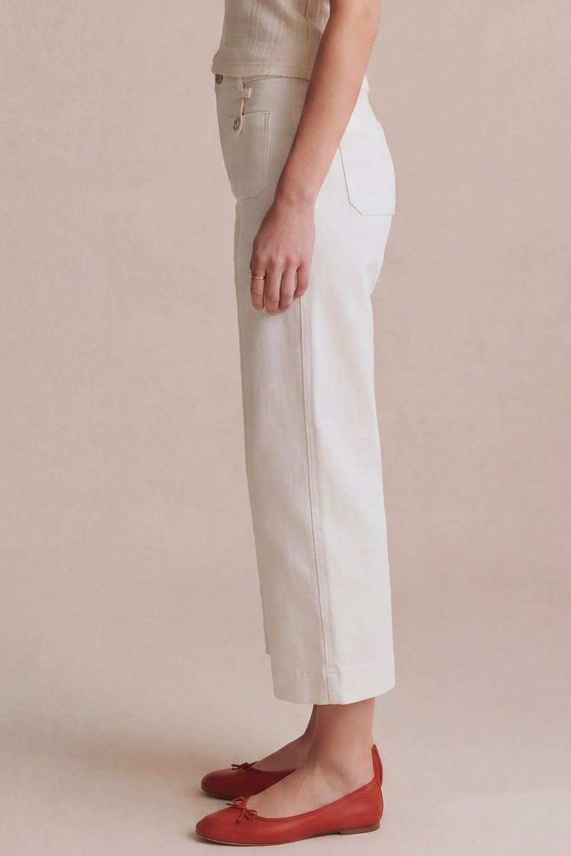 Artemis Vintage Tummy Control High Rise White Crop Palazzo Jeans
