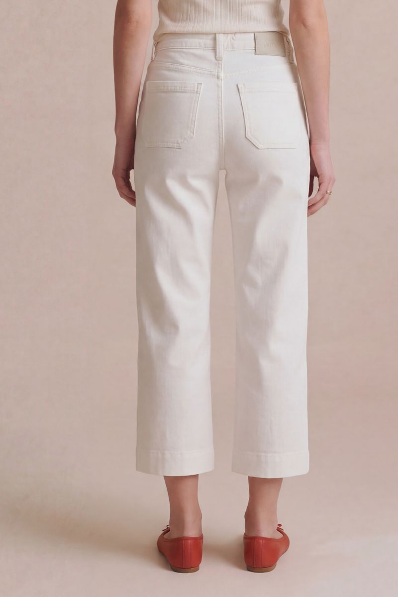 Artemis Vintage Tummy Control High Rise White Crop Palazzo Jeans
