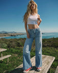 Eco Friendly Fabric High Rise Slim Palazzo Jeans