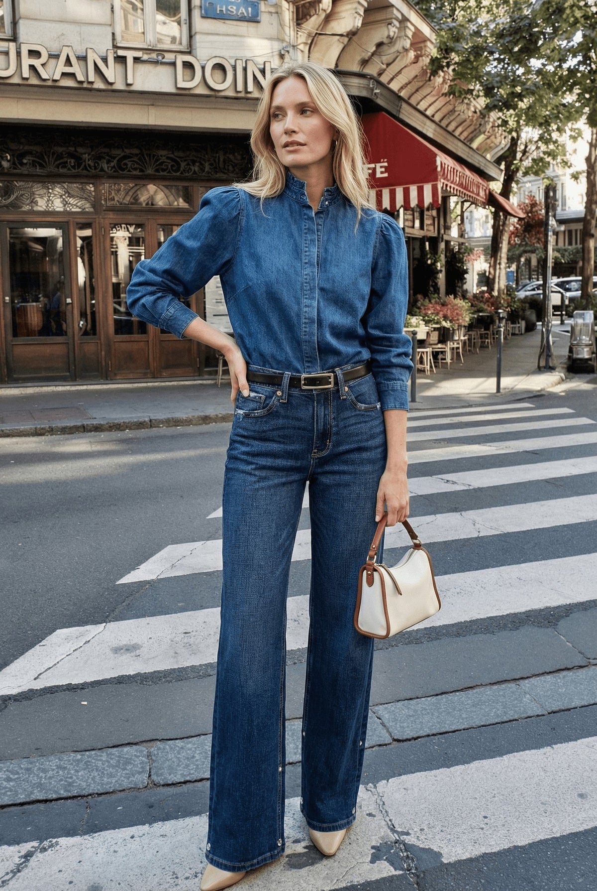 Artemis Vintage Noelle High-Rise Cuffed Straight-Leg Jeans – Dark Wash
