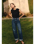 Artemis Vintage High Rise Dark Wash Barrel Jeans