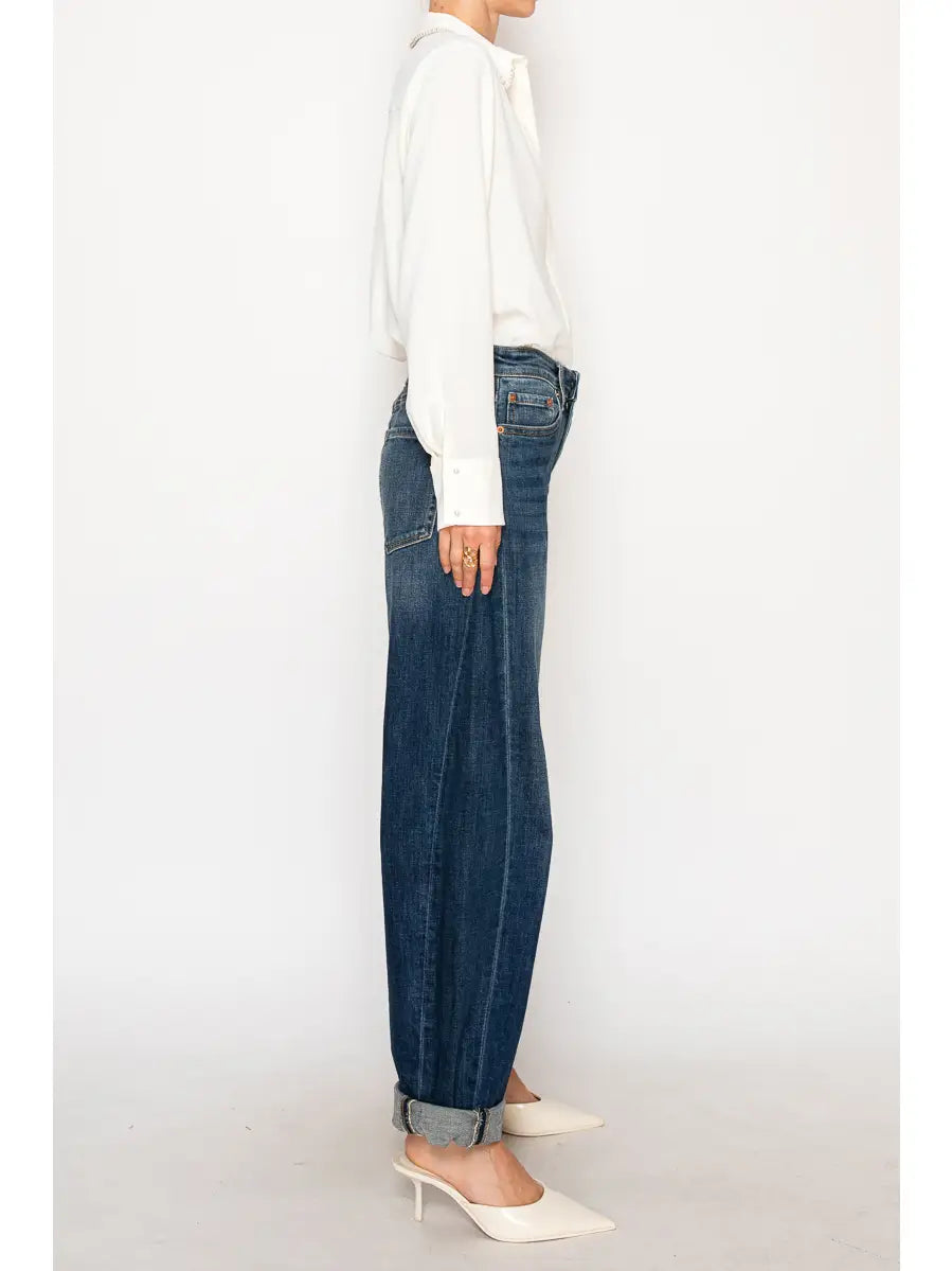 Artemis Vintage High Rise Dark Wash Barrel Jeans