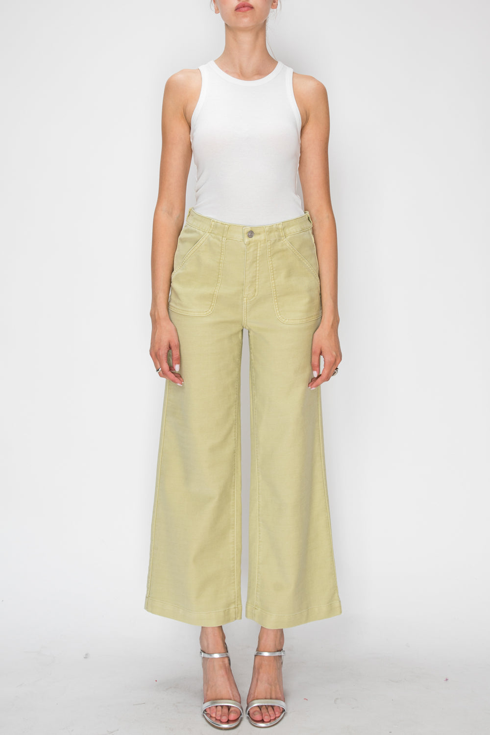 Artemis Vintage High Rise Wide Leg Sage Jeans
