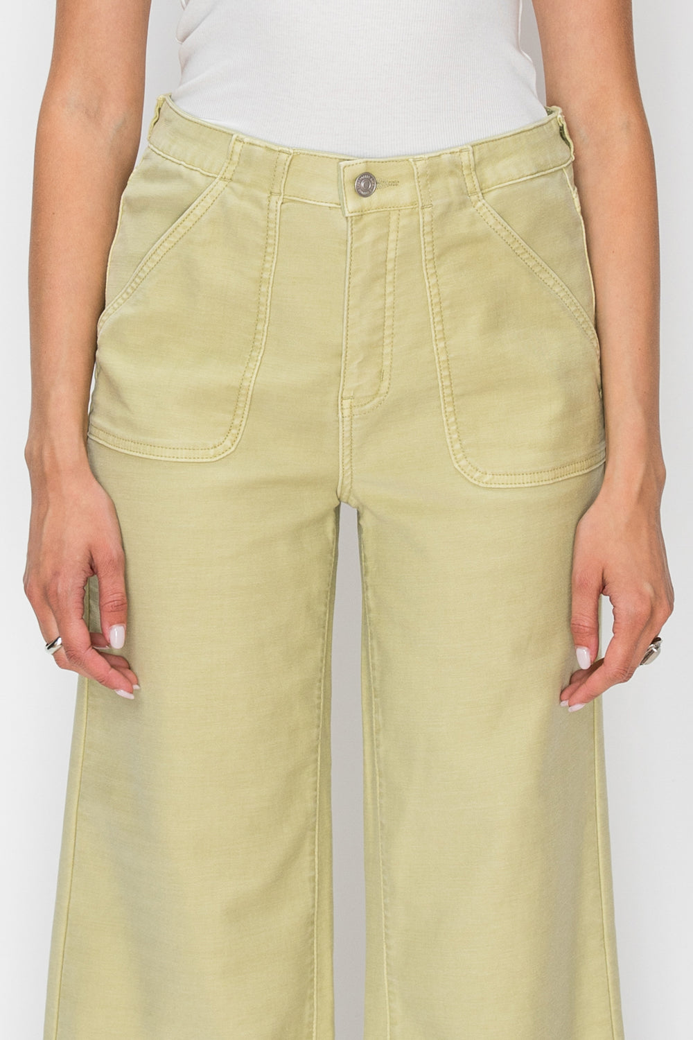 Artemis Vintage High Rise Wide Leg Sage Jeans