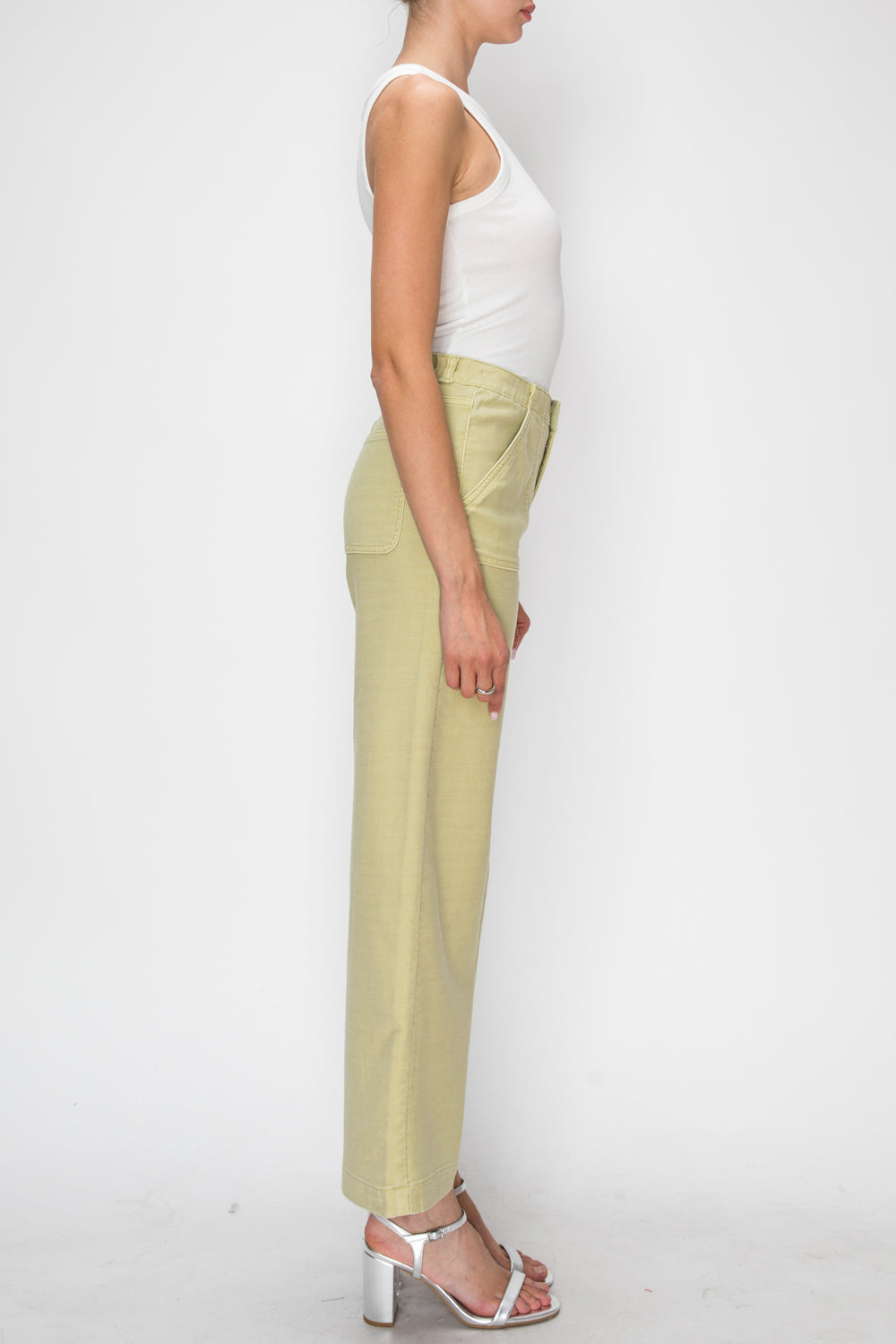 Artemis Vintage High Rise Wide Leg Sage Jeans