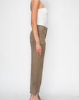 Artemis Vintage High Rise Slim Crop Palazzo Jeans in Taupe