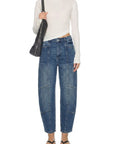 High Rise Barrel Jeans | Medium Stone Wash
