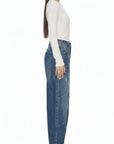 High Rise Barrel Jeans | Medium Stone Wash