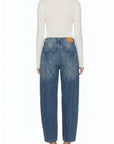 High Rise Barrel Jeans | Medium Stone Wash