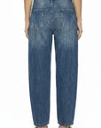 High Rise Barrel Jeans | Medium Stone Wash