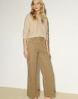 Camel High Rise Palazzo Jeans | Garment Dyed