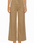 Camel High Rise Palazzo Jeans | Garment Dyed