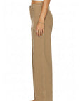 Camel High Rise Palazzo Jeans | Garment Dyed