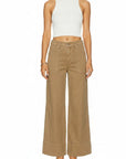 Camel High Rise Palazzo Jeans | Garment Dyed