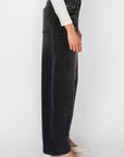 Black High Rise Barrel Jeans | Relaxed Fit