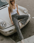 Artemis Vintage High Rise Tummy Control Grey Palazzo Jeans