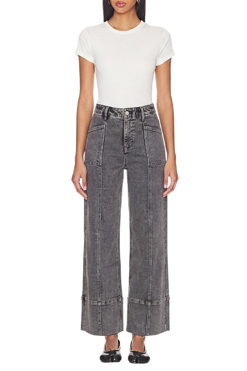 Artemis Vintage High Rise Tummy Control Grey Palazzo Jeans