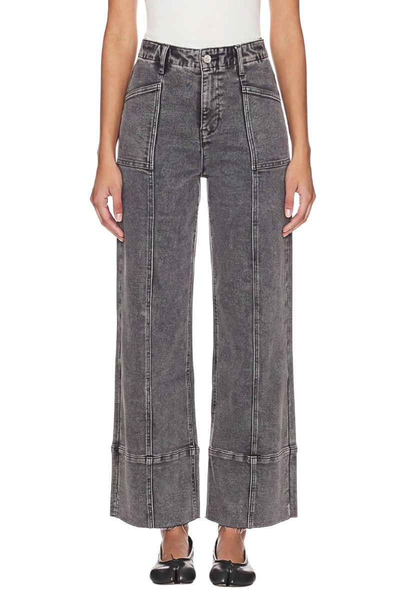 Artemis Vintage High Rise Tummy Control Grey Palazzo Jeans