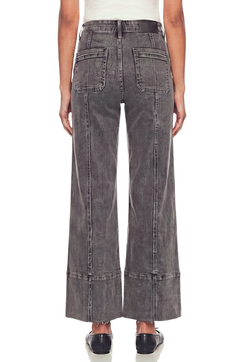 Artemis Vintage High Rise Tummy Control Grey Palazzo Jeans